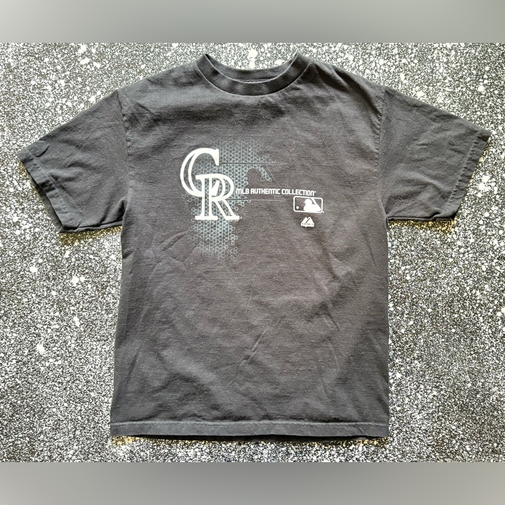 Colorado Rockies MLB Majestic T-Shirt Youth Size Large EUC